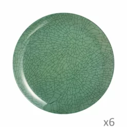 Luminarc 6 Assiettes Plates Mindy Green 26cm