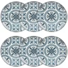 Maisons Du Monde Assiettes à Dessert Assiette à Dessert En Faïence Bleue Et Blanche Motifs Graphiques - Lot De 6