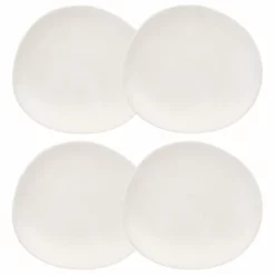 Maisons Du Monde Assiettes à Dessert Assiette à Dessert En Grès Blanc - Lot De 4