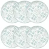 Maisons Du Monde Assiettes à Dessert Assiette à Dessert En Grès Blanc à Motifs Bleus Et Gris - Lot De 6