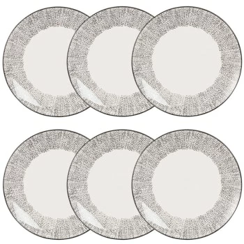 Maisons Du Monde Assiettes à Dessert Assiette à Dessert En Grès Blanc Motifs à Rayures - Lot De 6 3 Maisons Du Monde Assiettes à Dessert Assiette à Dessert En Grès Blanc Motifs à Rayures - Lot De 6 – Image 3