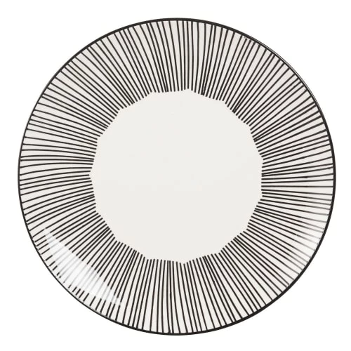 Maisons Du Monde Assiettes à Dessert Assiette à Dessert En Grès Blanc Motifs à Rayures - Lot De 6 2 Maisons Du Monde Assiettes à Dessert Assiette à Dessert En Grès Blanc Motifs à Rayures - Lot De 6 – Image 2