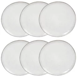 Maisons Du Monde Assiettes à Dessert Assiette à Dessert En Grès Gris Clair - Lot De 6
