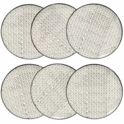 Maisons Du Monde Vaisselle De Noël Assiette à Dessert En Grès Micromotif Noir/blanc D 21 Cm - Lot De 6 -Assiettes Soldes Magasin assiette a dessert en gres micromotif noir blanc d 21 cm chiang mai 1000 7 27 154146 5