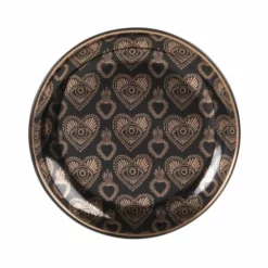 Maisons Du Monde Assiettes à Dessert Assiette à Dessert En Grès Noir Et Doré - Lot De 6