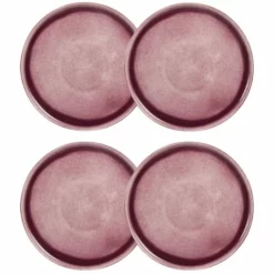 Maisons Du Monde Assiettes à Dessert Assiette à Dessert En Grès Vieux Mauve - Lot De 4