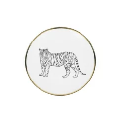 Lo De Manuela Assiettes à Dessert Assiette à Dessert Porcelaine De Limoges Tigre 21,5 Cm