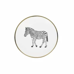 Lo De Manuela Assiettes à Dessert Assiette à Dessert Porcelaine De Limoges Zèbre 21,5 Cm