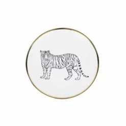 Lo De Manuela Assiettes De Présentation Assiette à Pain Porcelaine De Limoges Tigre 15 Cm