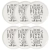 Maisons Du Monde Assiettes Plates Assiette à Pizza En Porcelaine Blanche Imprimée - Lot De 6