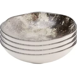 Kare Design Assiettes Creuses Assiette Creuse En Céramique Marron Et Beige D19 - Lot De 4