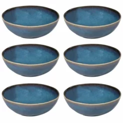 Maisons Du Monde Assiettes Creuses Assiette Creuse En Faïence Bleue - Lot De 6