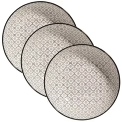 Maisons Du Monde Vaisselle De Noël Assiette Creuse En Grès Noir/blanc D 20 Cm - Lot De 4 -Assiettes Soldes Magasin assiette creuse en gres a motifs noirs chiang mai 1000 0 14 167212 4 1