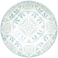 Maisons Du Monde Assiettes Creuses Assiette Creuse En Grès Blanc à Motifs Bleus Et Gris - Lot De 4 -Assiettes Soldes Magasin assiette creuse en gres blanc a motifs bleus et gris 1000 13 19 212768 2