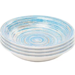 Kare Design Assiettes Creuses Assiette Creuse En Grès Bleu D21 - Lot De 4