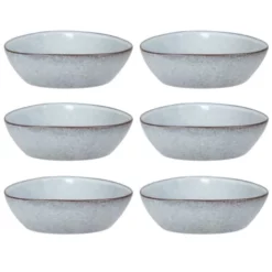 Maisons Du Monde Assiettes Creuses Assiette Creuse En Grès Bleu Gris - Lot De 6