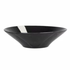 Maisons Du Monde Assiettes Creuses Assiette Creuse En Grès Noir Et Crème - Lot De 4