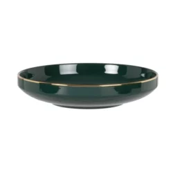Maisons Du Monde Assiettes Creuses Assiette Creuse En Porcelaine Verte Et Dorée - Lot De 6