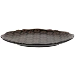 Maisons Du Monde Assiettes De Présentation Assiette De Présentation En Grès Noir Et Doré