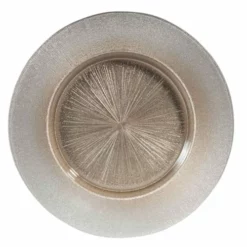 Maisons Du Monde Vaisselle De Noël Assiette De Présentation En Verre Coloris Champagne D 34 Cm - Lot De 2