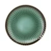 Maisons Du Monde Assiettes à Dessert Assiette Dessert En Grès à Relief Vert Et Contour Marron - Lot De 4
