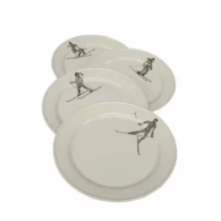 Wadiga Assiettes Plates Assiette En Céramique Blanche D27cm - Lot De 4