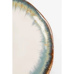 Kare Design Assiettes Plates Assiette En Céramique Blanche Et Bleue D20 - Lot De 4 -Assiettes Soldes Magasin assiette en ceramique blanche et bleue d20 lot de 4 2