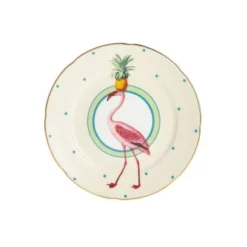 Yvonne Ellen Assiettes à Dessert Assiette En Porcelaine Flamant Rose D16cm