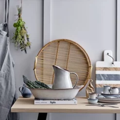 Bloomingville Assiettes Plates Assiette Lara En Grès Gris D28,5cm -Assiettes Soldes Magasin assiette lara en gres gris d28 5cm 3