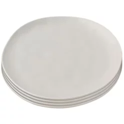 Kare Design Assiettes Plates Assiette Plate En Céramique Grise D20 - Lot De 4