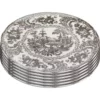 Kare Design Assiettes Plates Assiette Plate En Céramique Grise D27 - Lot De 6