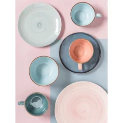 Maisons Du Monde Assiettes Plates Assiette Plate En Faïence Bleue - Lot De 6 -Assiettes Soldes Magasin assiette plate en faience bleue 1000 0 14 174182 9