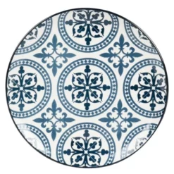 Maisons Du Monde Assiettes Plates Assiette Plate En Faïence Bleue Et Blanche Motifs Graphiques - Lot De 6