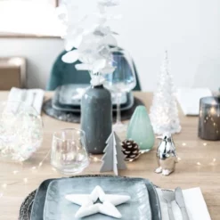 Maisons Du Monde Vaisselle De Noël Assiette Plate En Faïence Grise - Lot De 6 -Assiettes Soldes Magasin assiette plate en faience grise 1000 11 28 195885 2