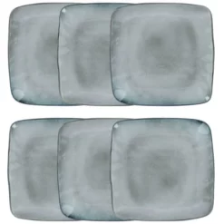 Maisons Du Monde Vaisselle De Noël Assiette Plate En Faïence Grise - Lot De 6