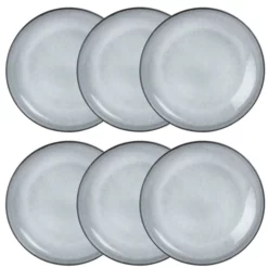 Maisons Du Monde Assiettes Plates Assiette Plate En Faïence Grise - Lot De 6