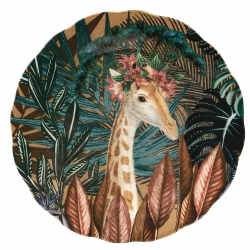 Maisons Du Monde Assiettes Plates Assiette Plate En Faïence Multicolore Motif Tropical Et Girafe - Lot De 6 1 Maisons Du Monde Assiettes Plates Assiette Plate En Faïence Multicolore Motif Tropical Et Girafe - Lot De 6