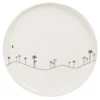 Maisons Du Monde Assiettes Plates Assiette Plate En Grès Beige Motifs Palmiers Noirs - Lot De 6