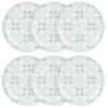 Maisons Du Monde Assiettes Plates Assiette Plate En Grès Blanc à Motifs Bleus Et Gris - Lot De 6
