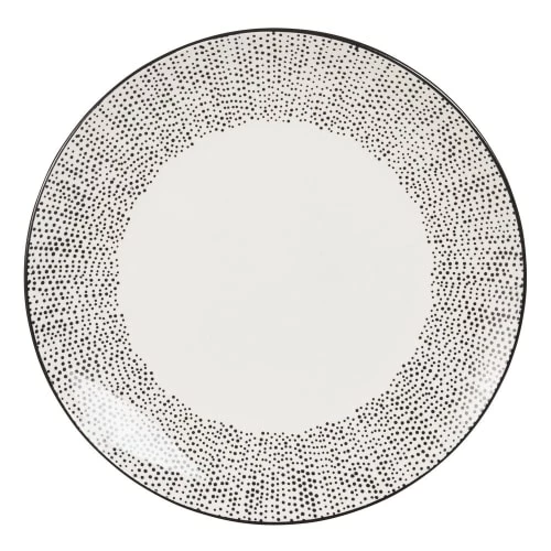 Maisons Du Monde Vaisselle De Noël Assiette Plate En Grès Blanc Motifs à Pois - Lot De 6 2 Maisons Du Monde Vaisselle De Noël Assiette Plate En Grès Blanc Motifs à Pois - Lot De 6 – Image 2