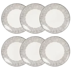 Maisons Du Monde Vaisselle De Noël Assiette Plate En Grès Blanc Motifs à Pois - Lot De 6