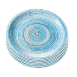 Kare Design Assiettes Plates Assiette Plate En Grès Bleu D19 - Lot De 4