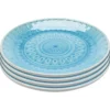 Kare Design Assiettes Plates Assiette Plate En Grès Bleu D21 - Lot De 4