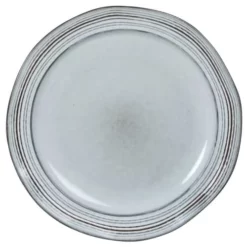 Maisons Du Monde Assiettes Plates Assiette Plate En Grès Bleu Gris - Lot De 4