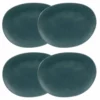 Maisons Du Monde Assiettes Plates Assiette Plate En Grès Bleu Vert - Lot De 4