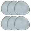 Maisons Du Monde Assiettes Plates Assiette Plate En Grès Gris - Lot De 6