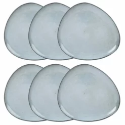 Maisons Du Monde Assiettes Plates Assiette Plate En Grès Gris - Lot De 6