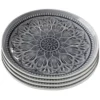 Kare Design Assiettes Plates Assiette Plate En Grès Gris D27 - Lot De 4