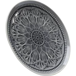 Kare Design Assiettes Plates Assiette Plate En Grès Gris D27 - Lot De 4 -Assiettes Soldes Magasin assiette plate en gres gris d27 lot de 4 3