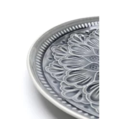 Kare Design Assiettes Plates Assiette Plate En Grès Gris D27 - Lot De 4 -Assiettes Soldes Magasin assiette plate en gres gris d27 lot de 4 4